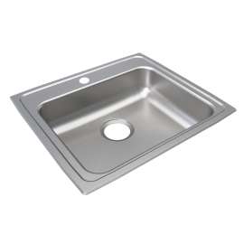 Lustertone Classic Stainless Steel 22" X 19-1/2" X 6-1/2" Mr2-Hole Single Bowl Drop-In Ada Sink, LRAD221965MR2