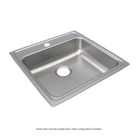 Lustertone Classic Stainless Steel 22" X 22" X 6-1/2" 1-Hole Single Bowl Drop-In Ada Sink, LRAD2222651