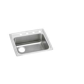 Lustertone Classic Stainless Steel 25" X 21-1/4" X 5-1/2" 3-Hole Single Bowl Drop-In Ada Sink W/Left Drain, LRAD252155L3