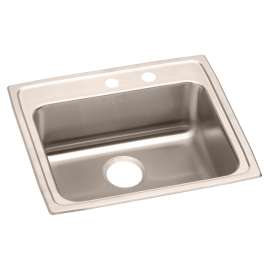Lustertone Classic Stainless Steel 25" X 21-1/4" X 6" Mr2-Hole Single Bowl Drop-In Ada Sink, LRAD252160MR2