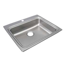 Lustertone Classic Stainless Steel 25" X 22" X 6-1/2" 4-Hole Single Bowl Drop-In Ada Sink, LRAD2522654