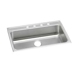 Lustertone Classic Stainless Steel 31" X 22" X 4" 2-Hole Single Bowl Drop-In Ada Sink, LRAD3122402