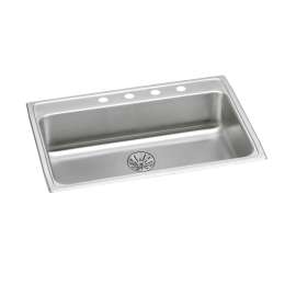 Lustertone Classic Stainless Steel 31" X 22" X 6-1/2" 3-Hole Single Bowl Drop-In Ada Sink With Perfect Drain(R), LRAD312265PD3