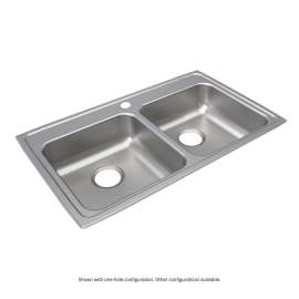 Lustertone Classic Stainless Steel 33" X 19-1/2" X 6-1/2" 2-Hole Equal Double Bowl Drop-In Ada Sink, LRAD3319652