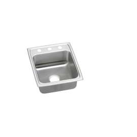 Lustertone Classic Stainless Steel 17" X 20" X 5-1/2" 1-Hole Single Bowl Drop-In Ada Sink With Quick-Clip, LRADQ1720551
