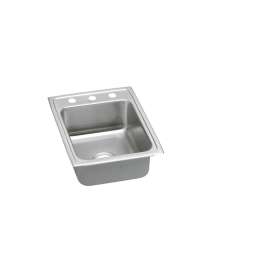 Lustertone Classic Stainless Steel 17" X 22" X 6" 2-Hole Single Bowl Drop-In Ada Sink With Quick-Clip, LRADQ1722602