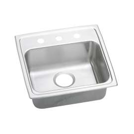 Lustertone Classic Stainless Steel 19" X 18" X 6-1/2" 1-Hole Single Bowl Drop-In Ada Sink With Quick-Clip, LRADQ1918651