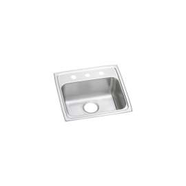 Lustertone Classic Stainless Steel 19-1/2" X 19" X 4" 2-Hole Single Bowl Drop-In Ada Sink With Quick-Clip, LRADQ1919402