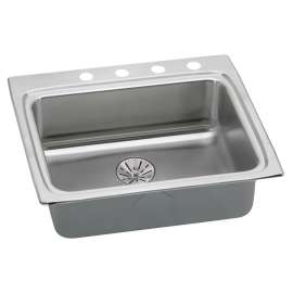 Lustertone Classic Stainless Steel 25" X 22" X 6-1/2" 1-Hole Single Bowl Drop-In Ada Sink W/Perfect Drain(R) & Quick-Clip, LRADQ252265PD1