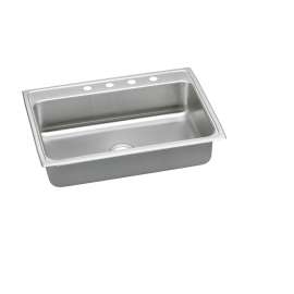 Lustertone Classic Stainless Steel 31" X 22" X 5-1/2", 0-Hole Single Bowl Drop-In Ada Sink With Quick-Clip, LRADQ3122550