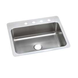 Lustertone Classic Stainless Steel 27" X 22" X 8", 0-Hole Single Bowl Dual Mount Sink, LSR27220