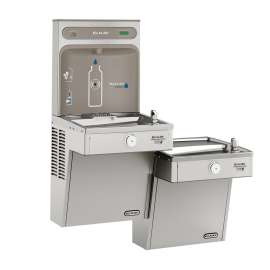 Ezh2O Bottle Filling Station & Bi-Level High Efficiency Vandal-Resistant Cooler Filtered Refrigerated Stainless, LVRCGRNTL8WSK