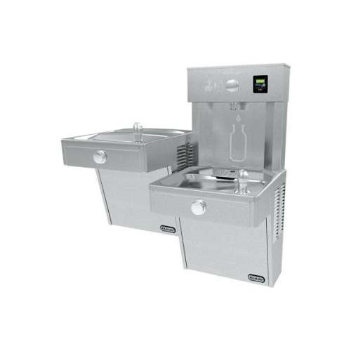 Ezh2O Bottle Filling Station With Bi-Level Vandal-Resistant Cooler Filtered Refrigerated Vandal-Resistant Stainless 220V, LVRCTL8WS2K