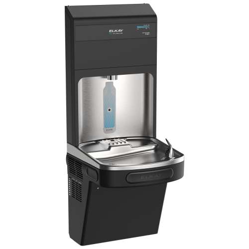 Elkay Pro Filtration Connected Bottle Filling Station & Single Ada Cooler Refrig Dbl Total Pfas* + Lead Reduction Bk, LZS8WSBPRO-2FLP4