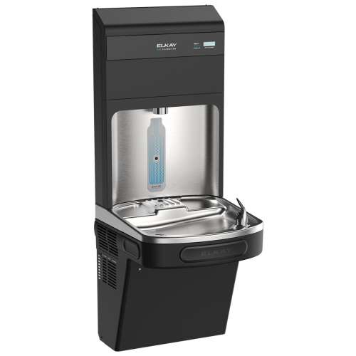 Elkay Pro Filtration Bottle Filling Station & Single Ada Cooler Refrig Total Pfas* + Lead Reduction Bk, LZS8WSBPRO-FLP4