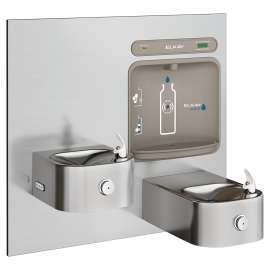 Ezh2O Bottle Filling Station With Integral Soft Sides(R) Fountain Filtered Non-Refrigerated Stainless, LZWS-EDFP217K