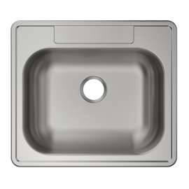 Stainless Steel Sink 25" X 22" X 5-3/8" Drop-In Single Bowl 22 Gauge 2-Hole 50 Pk, MFV1072-50