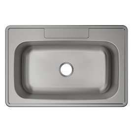Stainless Steel Sink 33" X 22" X 8-1/16" Drop-In Single Bowl 20 Gauge 4-Hole 50 Pk, MFV1104-50