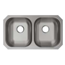 Stainless Steel Sink 31-3/4" X 18-1/4" X 5-1/2" Undermount Double Bowl 20 Gauge, MFV117