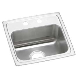 Celebrity Stainless Steel 17" X 16" X 7-1/8" 2-Hole Single Bowl Drop-In Sink, PSR17162
