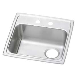 Celebrity Stainless Steel 19-1/2" X 19" X 5-1/2" 2-Hole Single Bowl Drop-In Ada Sink With Quick-Clip And Right Drain, PSRADQ191955R2