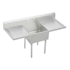Sturdibilt Stainless Steel 78" X 27-1/2" X 14" Floor Mount Single Compartment Scullery Sink With Drainboard, SS8130LR2