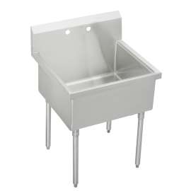 Sturdibilt Stainless Steel 39" X 27-1/2" X 14" Floor Mount Single Compartment 2-Hole Scullery Sink, SS81362