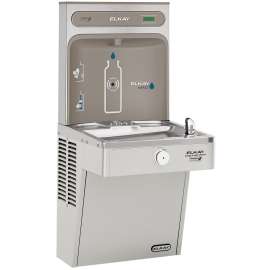 Ezh2O Bottle Filling Station & Single High Efficiency Vandal-Resistant Cooler Non-Filtered Refrigerated Stainless, VRCGRN8WSK