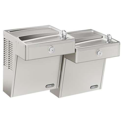 Wall Mount Vandal Resistant Bi-Level Ada Cooler Frost Resistant Non-Filtered Refrigerated Stainless, VRCTLFR8SC