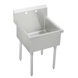 Weldbilt Stainless Steel 33" X 27-1/2" X 14" Floor Mount Single Compartment 2-Hole Scullery Sink, WNSF81302