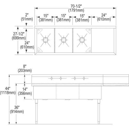 Weldbilt Stainless Steel 70-1/2