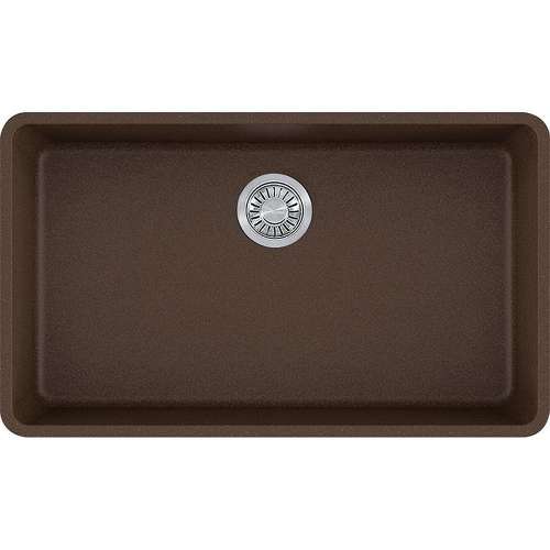 32-3/8in Single Basin Undermount Granite Kitchen Sink in Mocha