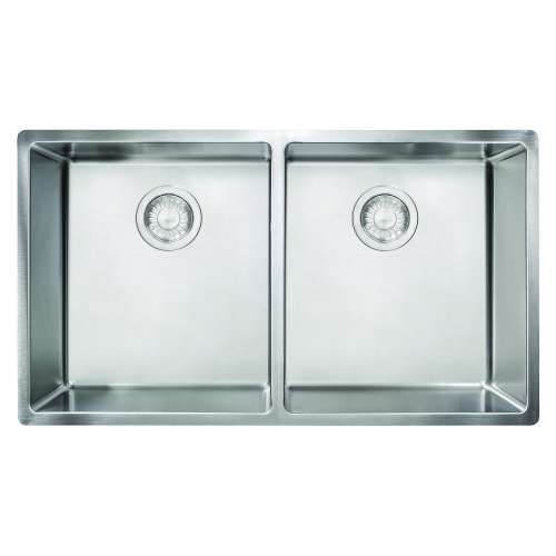 Franke Cube 31.5-In. X 17.7-In. 18 Gauge Stainless Steel Undermount Double Bowl Kitchen Sink - Cux120