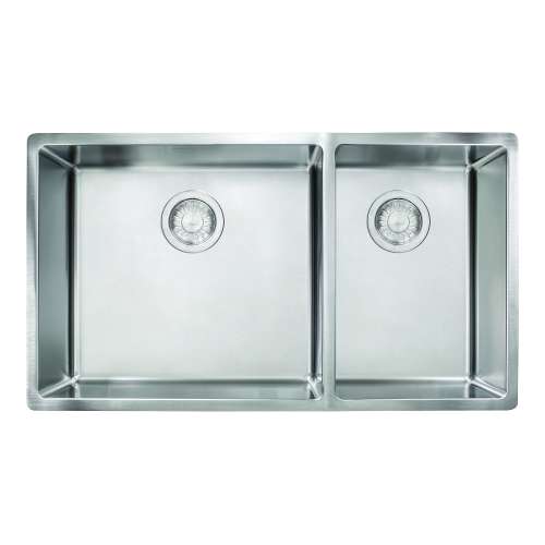 Franke Cube 31.5-In. X 17.7-In. 18 Gauge Stainless Steel Undermount Double Bowl Kitchen Sink - Cux160