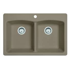 Franke Ellipse 33.0-In. X 22.0-In. Fragranite Dual Mount Double Bowl Kitchen Sink In Oyster