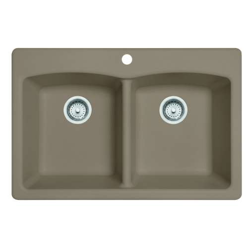Franke Ellipse 33.0-In. X 22.0-In. Fragranite Dual Mount Double Bowl Kitchen Sink In Oyster
