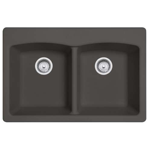 Franke Ellipse 33.0-In. X 22.0-In. Fragranite Dual Mount Double Bowl Kitchen Sink In Slate Grey