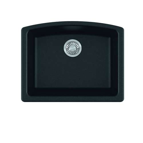 Franke Ellipse 25.0-In. X 19.6-In. Fragranite Undermount Single Bowl Kitchen Sink In Onyx