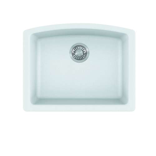 Franke Ellipse 25.0-In. X 19.6-In. Fragranite Undermount Single Bowl Kitchen Sink In Polar White