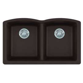 Franke Ellipse 33.0-In. X 19.7-In. Mocha Fragranite Undermount Double Bowl Kitchen Sink - Elg120Moc