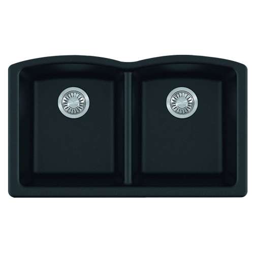 Franke Ellipse 33.0-In. X 19.7-In. Onyx Fragranite Undermount Double Bowl Kitchen Sink - Elg120Ony