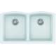 Franke Ellipse 33.0-In. X 19.7-In. Polar White Fragranite Undermount Double Bowl Kitchen Sink - Elg120Pwt