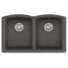 Franke Ellipse 33.0-In. X 19.7-In. Fragranite Undermount Double Bowl Kitchen Sink In Slate Grey