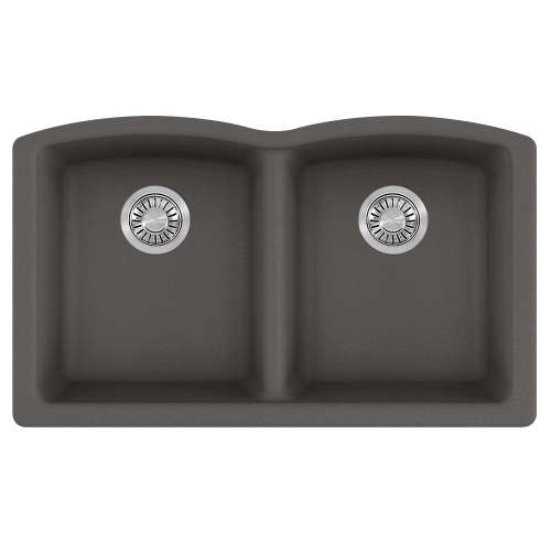 Franke Ellipse 33.0-In. X 19.7-In. Fragranite Undermount Double Bowl Kitchen Sink In Slate Grey