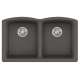 Franke Ellipse 33.0-In. X 19.7-In. Fragranite Undermount Double Bowl Kitchen Sink In Slate Grey