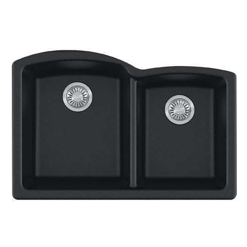 Franke Ellipse 33.0-In. X 21.7-In. Matte Black Fragranite Undermount Double Bowl Kitchen Sink - Elg160Mbk