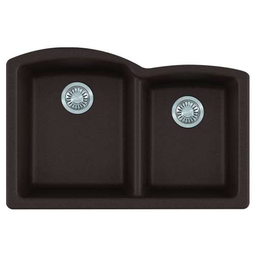 Franke Ellipse 33.0-In. X 21.7-In. Mocha Fragranite Undermount Double Bowl Kitchen Sink - Elg160Moc
