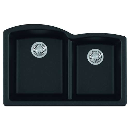 Franke Ellipse 33.0-In. X 21.7-In. Onyx Fragranite Undermount Double Bowl Kitchen Sink - Elg160Ony