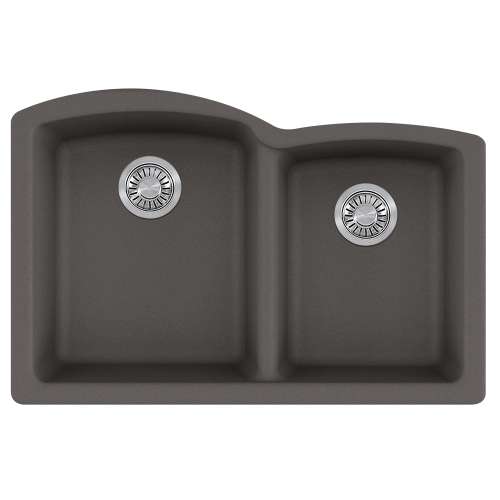 Franke Ellipse 33.0-In. X 21.7-In. Fragranite Undermount Double Bowl Kitchen Sink In Slate Grey