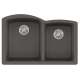 Franke Ellipse 33.0-In. X 21.7-In. Fragranite Undermount Double Bowl Kitchen Sink In Slate Grey